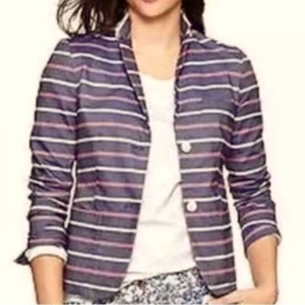 Gap Academy Striped Blazer -10 blue /red /white, cotton